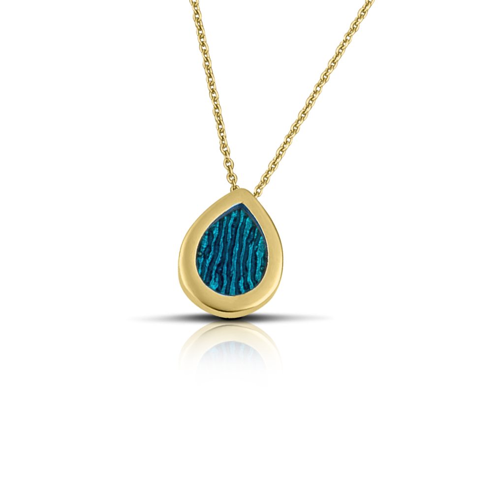 Sterling Silver Drop Necklace with Turquoise enamel