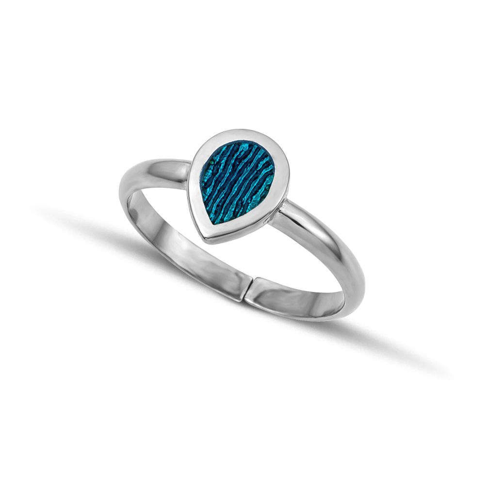 Sterling silver Drop Ring with Turquoise enamel