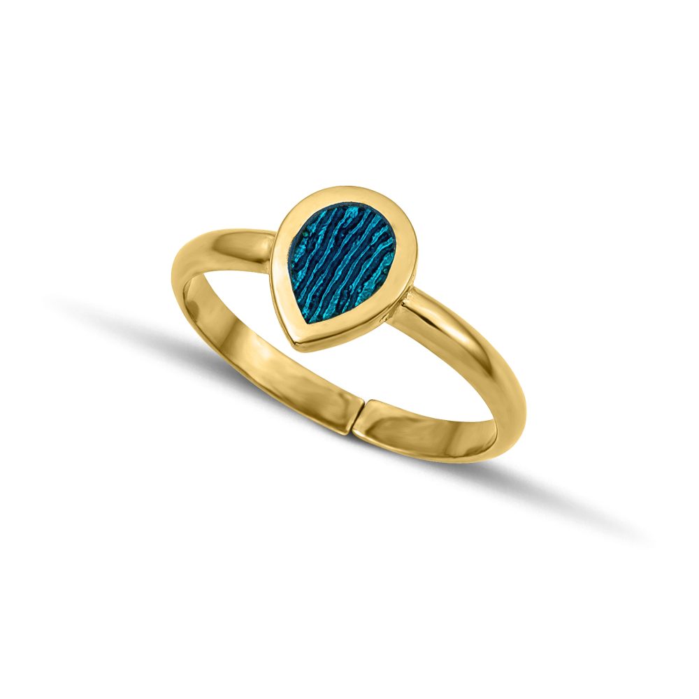 Sterling silver Drop Ring with Turquoise enamel - Image 3